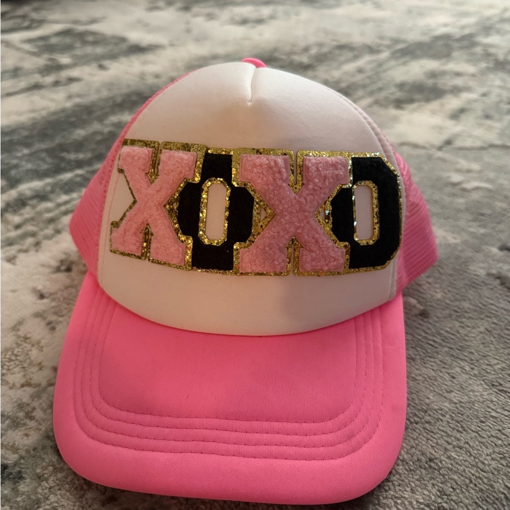 Pink and White XOXO Trucker Hat